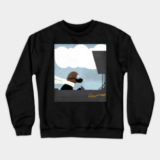 Black Labrador Stunt Pilot Flying Ace Crewneck Sweatshirt